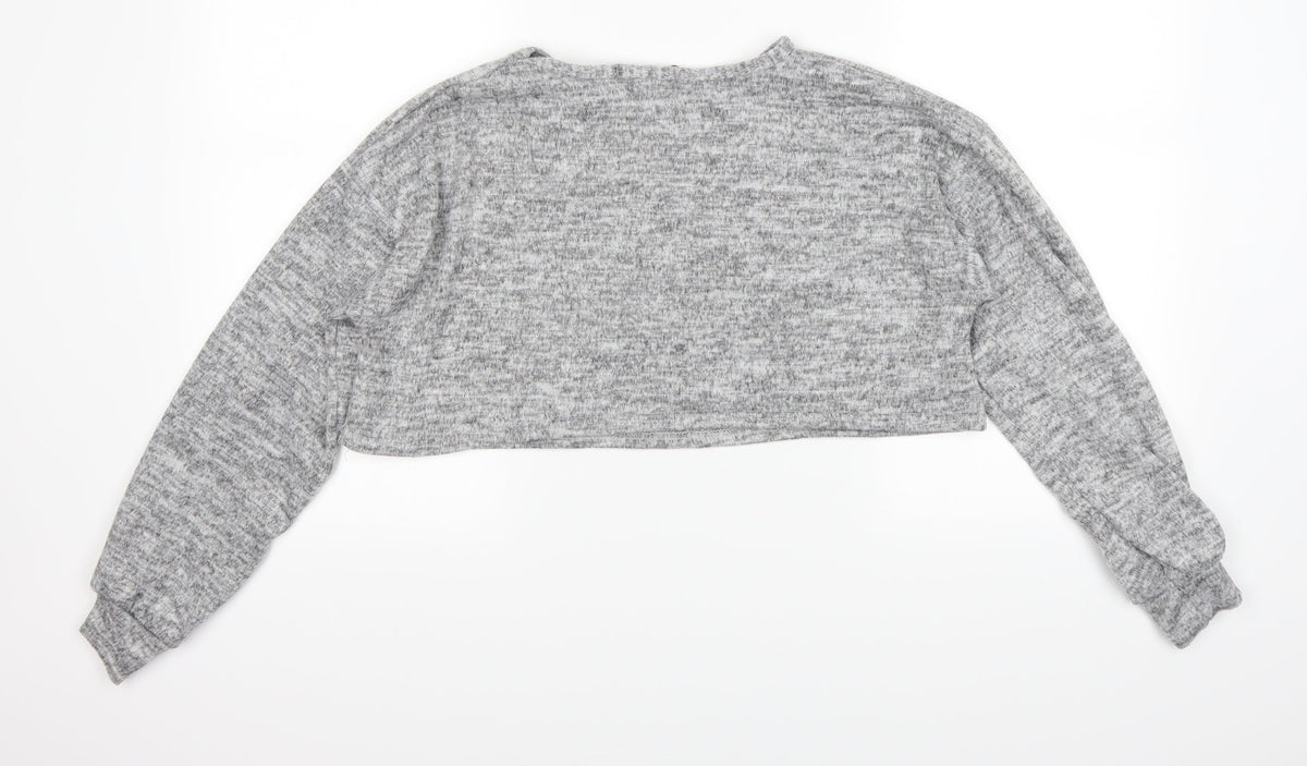PRETTYLITTLETHING Womens Grey   Pullover Jumper Size 10