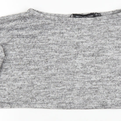 PRETTYLITTLETHING Womens Grey   Pullover Jumper Size 10
