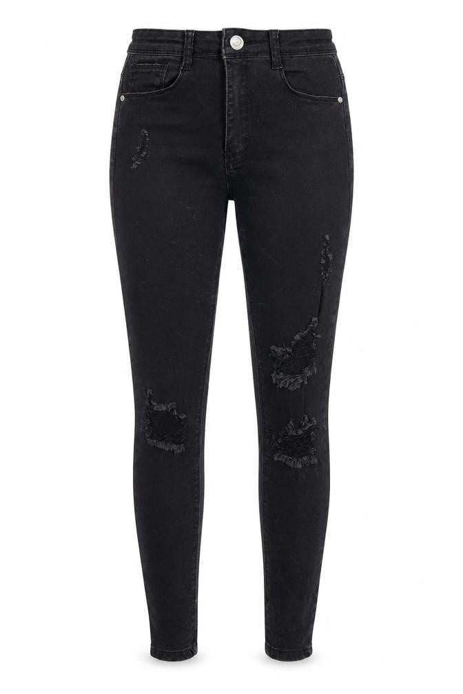 Womens UK Size 4 Missguided Regular Fit Skinny Black Jeans