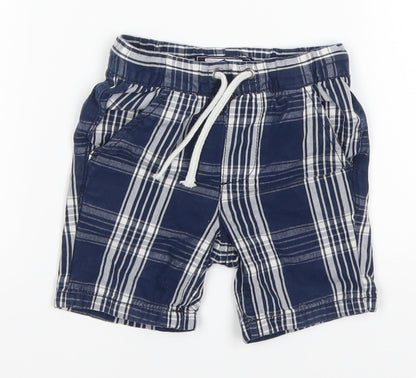 NEXT Baby Blue Plaid  Cropped Trousers Size 9-12 Months