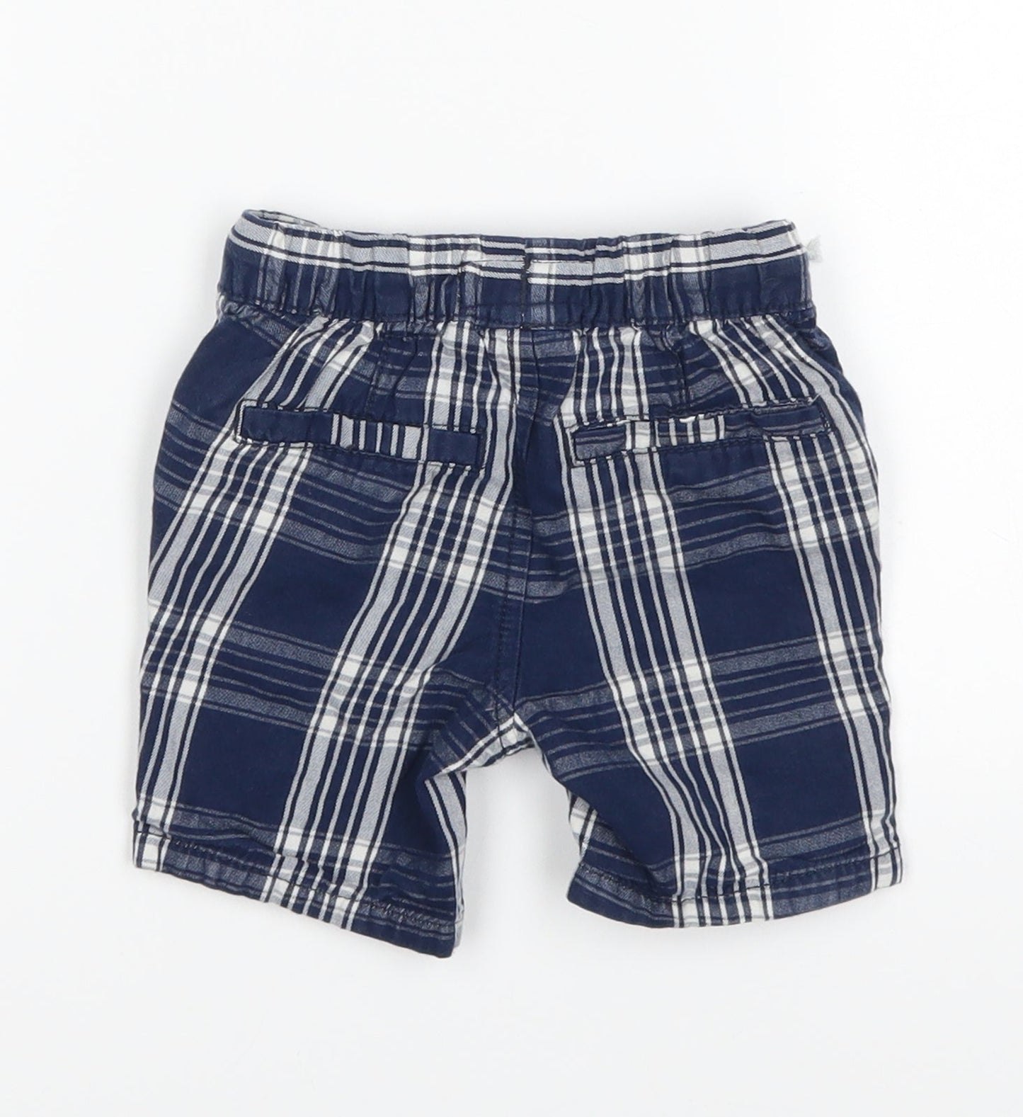 NEXT Baby Blue Plaid  Cropped Trousers Size 9-12 Months