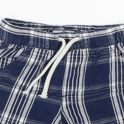NEXT Baby Blue Plaid  Cropped Trousers Size 9-12 Months