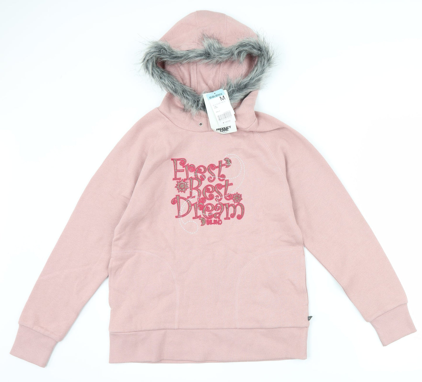 Belino Womens Pink   Pullover Hoodie Size M  - slogan
