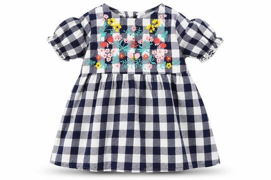 H&M Girls Blue Check  A-Line  Size 12 Months