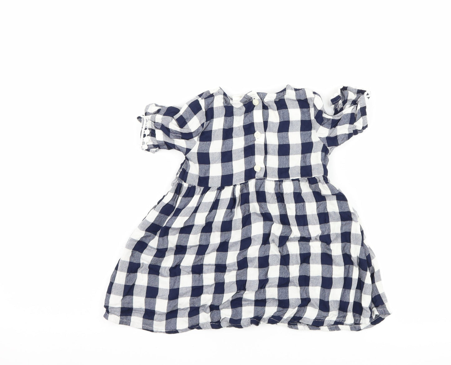 H&M Girls Blue Check  A-Line  Size 12 Months
