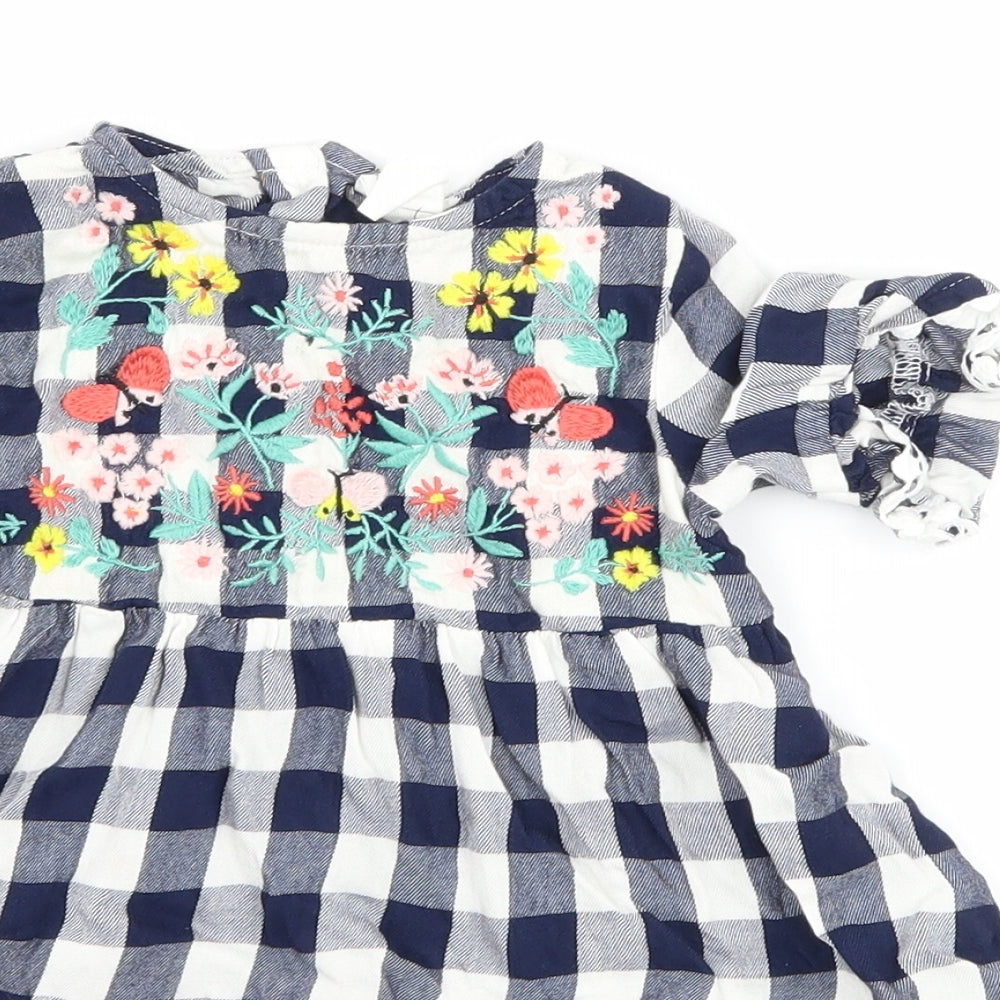 H&M Girls Blue Check  A-Line  Size 12 Months