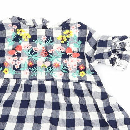 H&M Girls Blue Check  A-Line  Size 12 Months