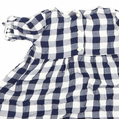 H&M Girls Blue Check  A-Line  Size 12 Months