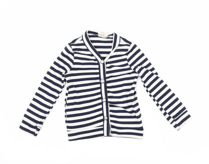 tong nian shi Girls Blue Striped  Jacket  Size 6 Years