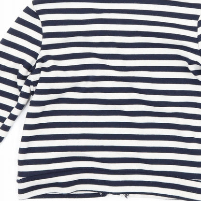 tong nian shi Girls Blue Striped  Jacket  Size 6 Years