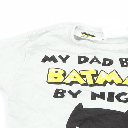 Zara Baby Blue   Basic T-Shirt Size 3-6 Months  - batman dad slogan