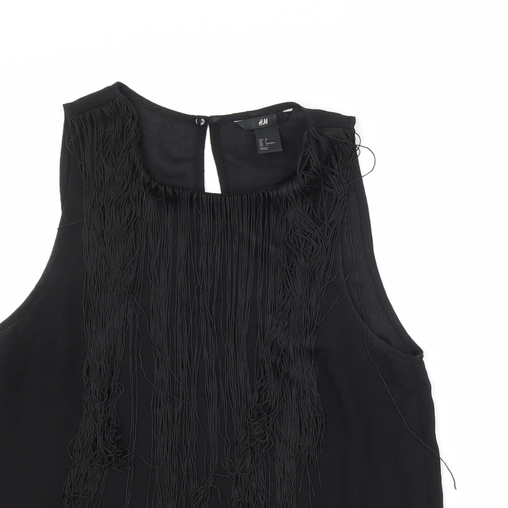 Womens UK Size 6 H&M Black Basic Blouse