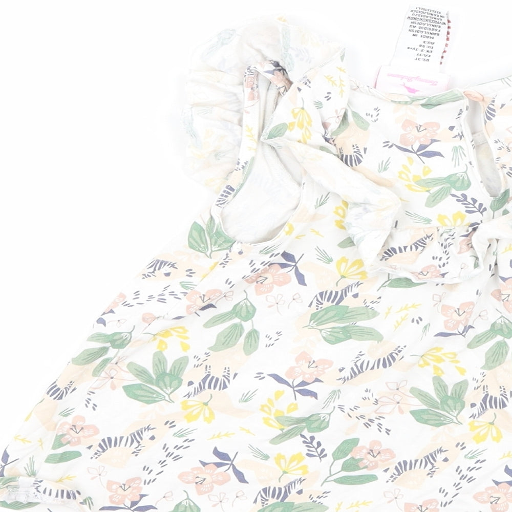 Tommy Bahama Girls White Floral  Basic Tank Size 2-3 Years