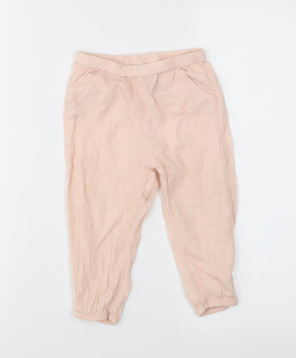 H&M Girls Pink   Jogger Trousers Size 18 Months