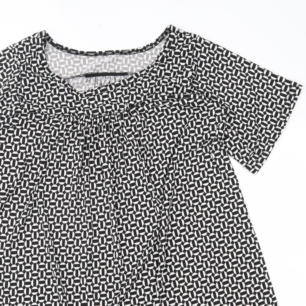 Womens UK Size M Preworn Black Basic Blouse