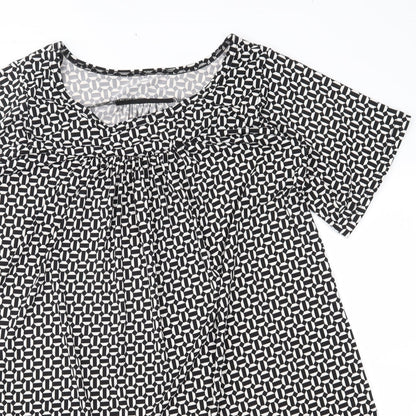 Womens UK Size M Preworn Black Basic Blouse