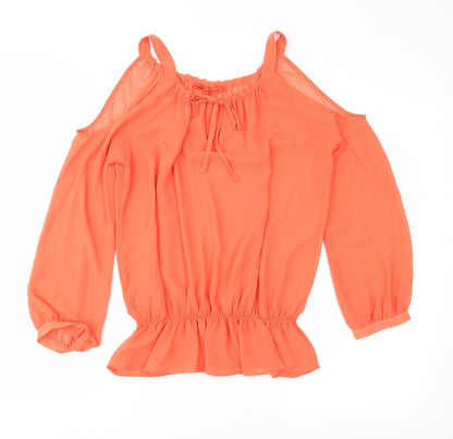 Womens UK Size 8 NEXT Orange Basic Blouse