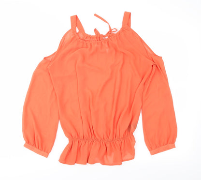 Womens UK Size 8 NEXT Orange Basic Blouse