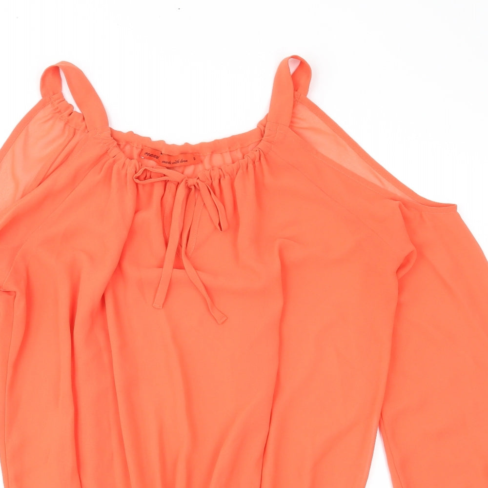 Womens UK Size 8 NEXT Orange Basic Blouse
