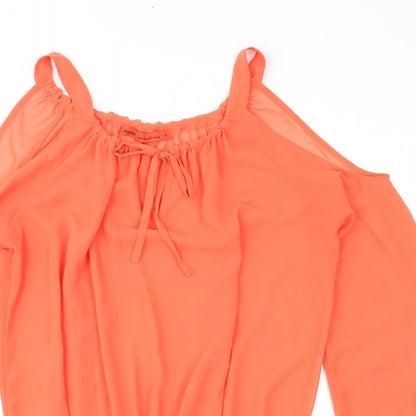 Womens UK Size 8 NEXT Orange Basic Blouse
