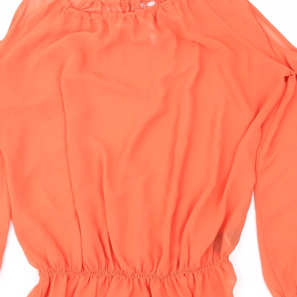 Womens UK Size 8 NEXT Orange Basic Blouse