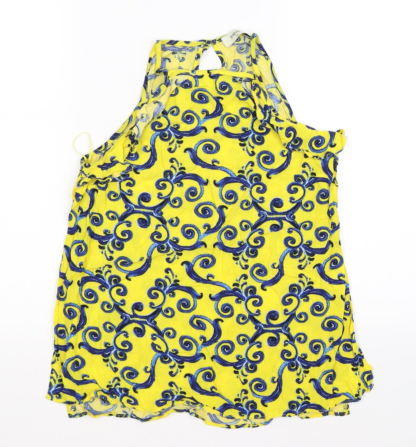 Papaya Womens Yellow Floral  Tunic Tank Size 10