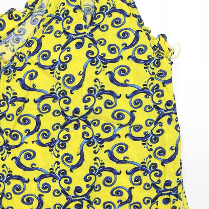 Papaya Womens Yellow Floral  Tunic Tank Size 10