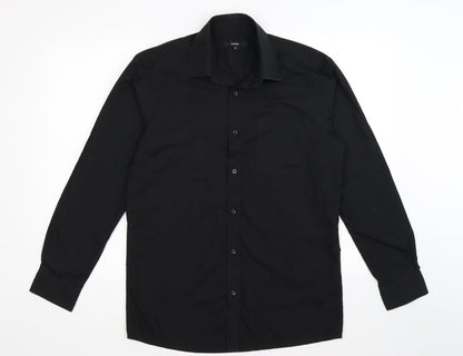 George Mens Black    Button-Up Size 15