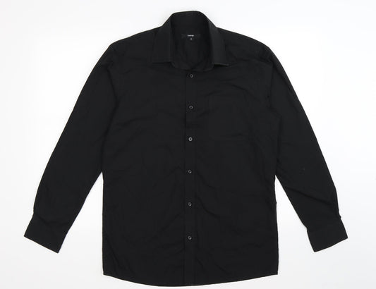 George Mens Black    Button-Up Size 15