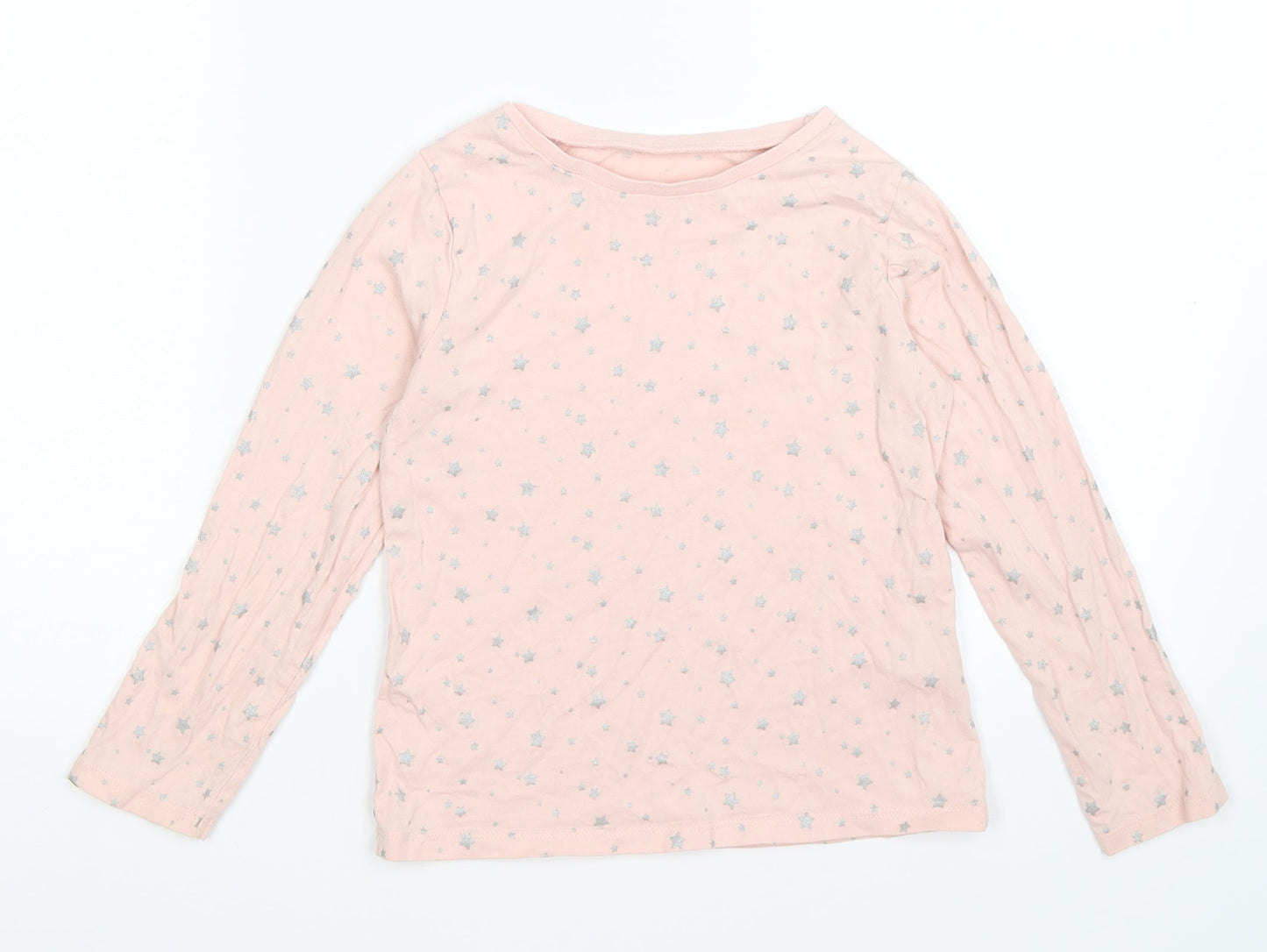 George Girls Pink Polka Dot  Basic T-Shirt Size 6-7 Years  - STARS