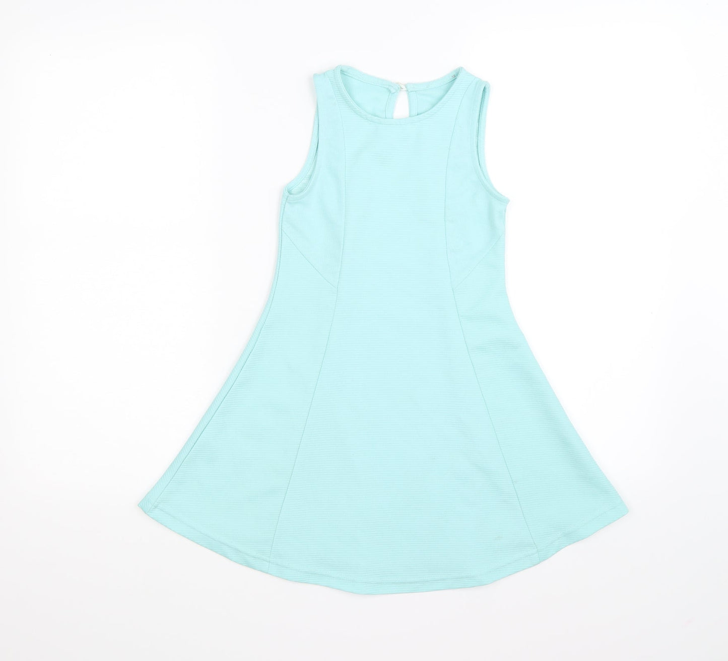 girl london Girls Green Striped  Fit & Flare  Size 7-8 Years