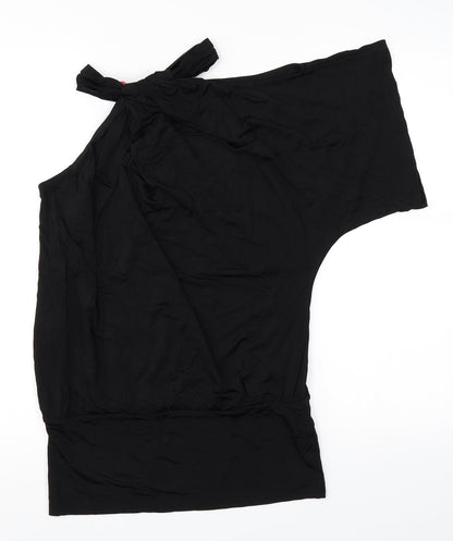 Womens UK Size 8 Preworn Black Basic Blouse