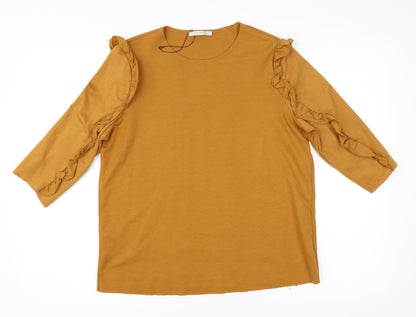 Womens UK Size M Zara Orange Basic T-Shirt