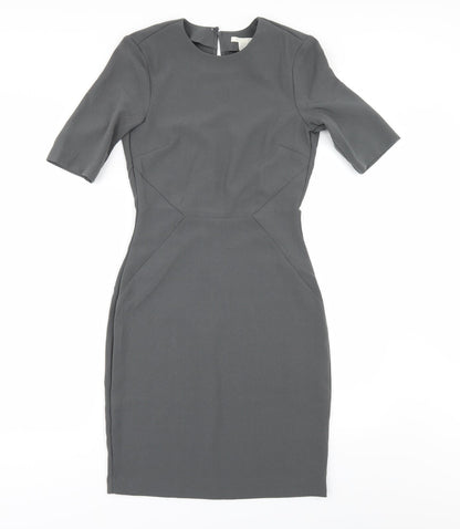 H&M Womens Grey   Pencil Dress  Size 6