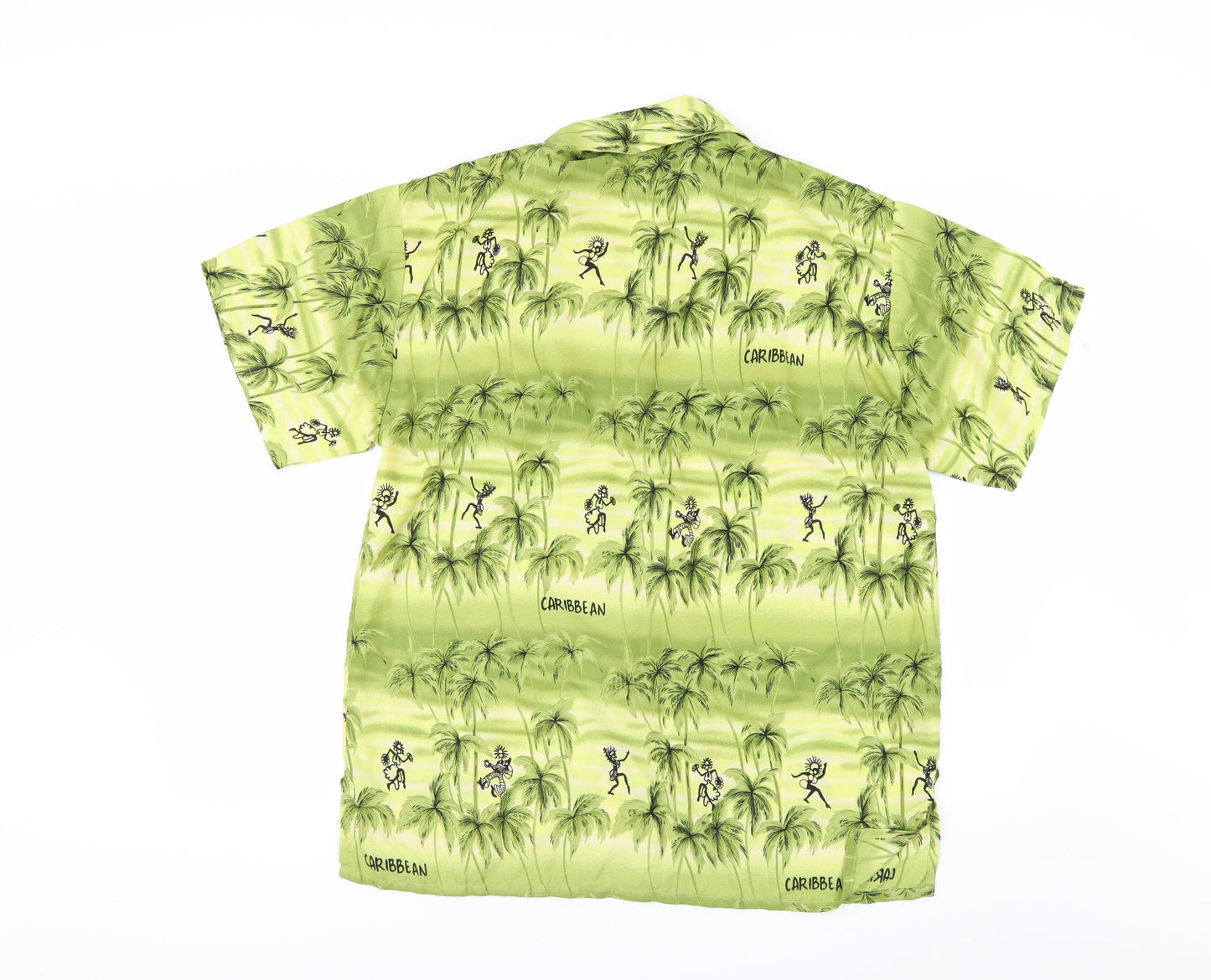 Mens UK Size M Creation Green  Button-Up Short Sleeve Casual Shirt
