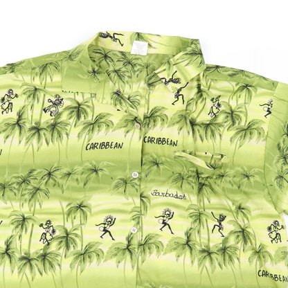 Mens UK Size M Creation Green  Button-Up Short Sleeve Casual Shirt