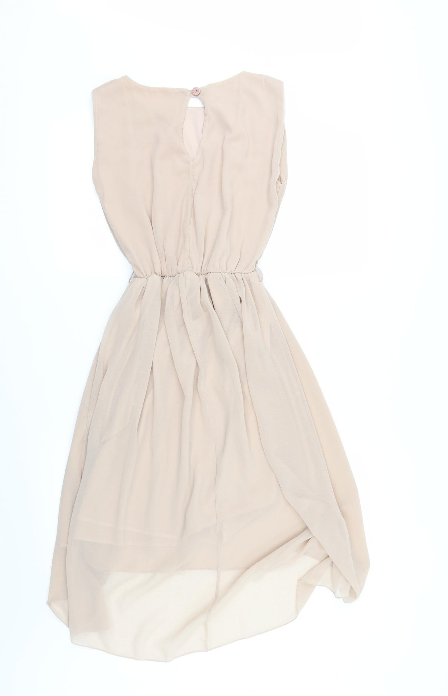 Rare Womens Beige   Fit & Flare  Size 6  - Dipped Hem