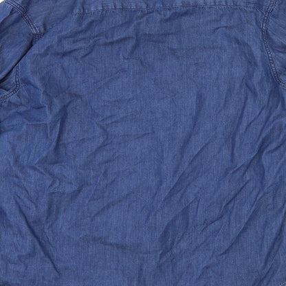 Mens UK Size L Cedar Wood State Blue  Button-Up Long Sleeve Casual Shirt