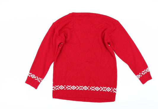 Internacionale Womens Red   Pullover Jumper Size M  - CHRISMTAS