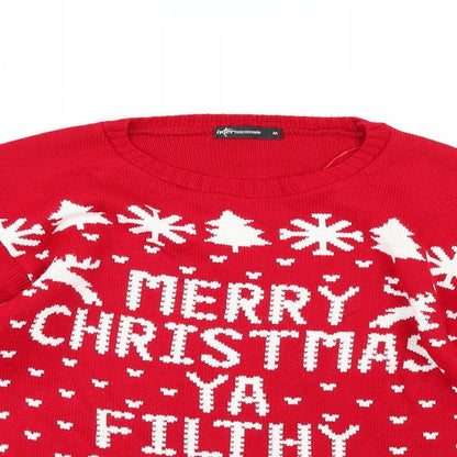 Internacionale Womens Red   Pullover Jumper Size M  - CHRISMTAS