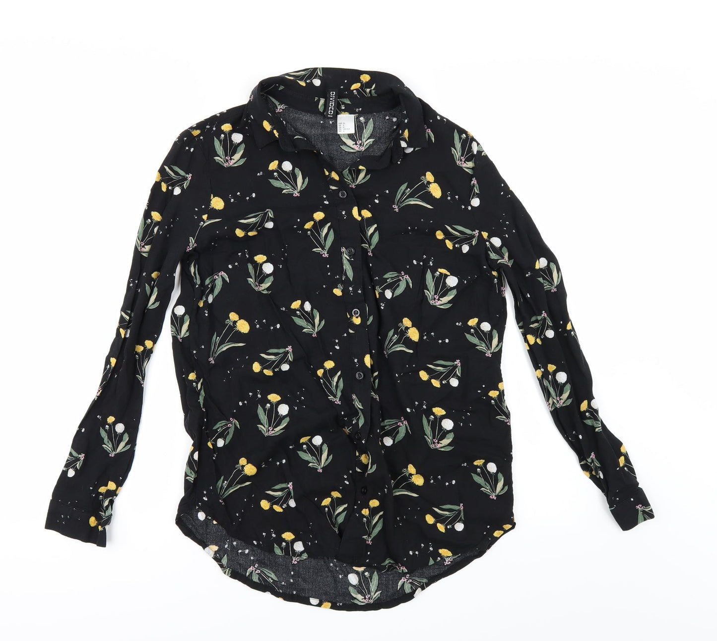 Divided by H&M Womens Black Floral  Basic  Size 8