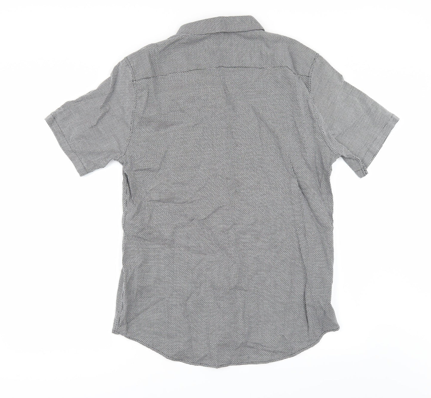 Topman Mens Blue Check   Button-Up Size L