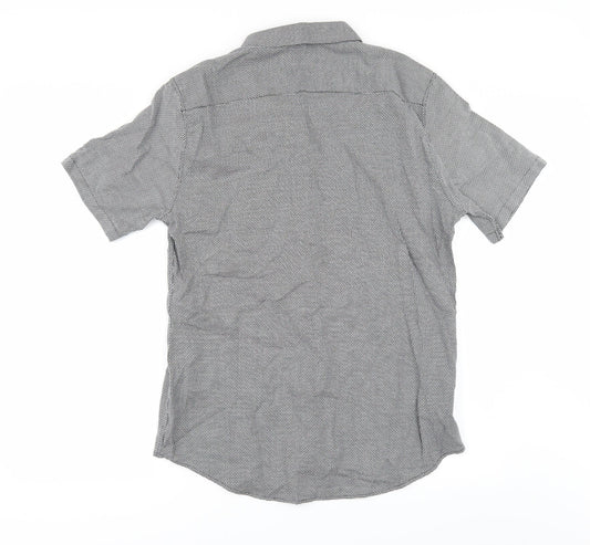 Topman Mens Blue Check   Button-Up Size L