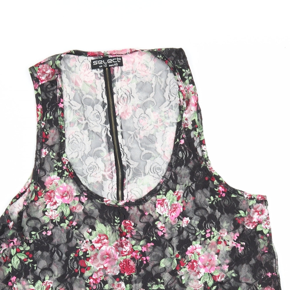 Womens UK Size 12 Select Black Camisole T-Shirt