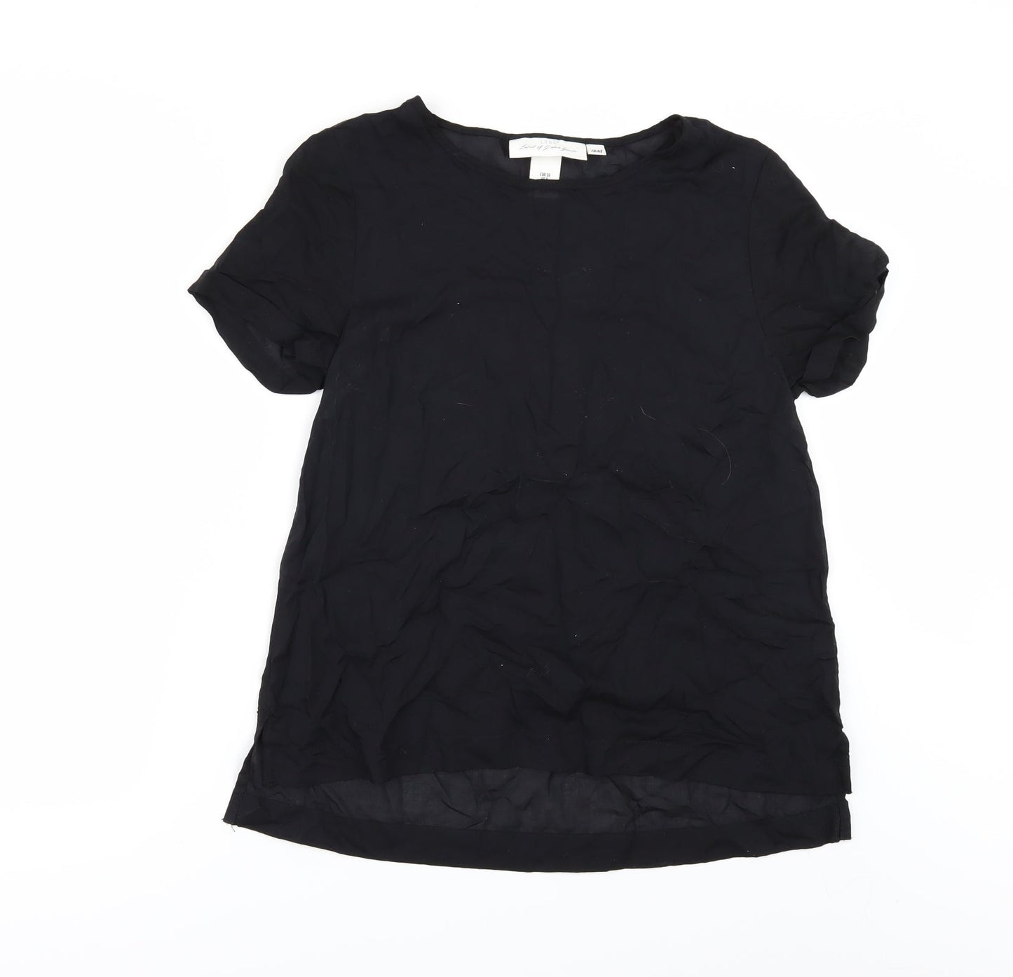 Womens UK Size 8 H&M Black Basic Blouse