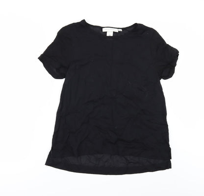 Womens UK Size 8 H&M Black Basic Blouse