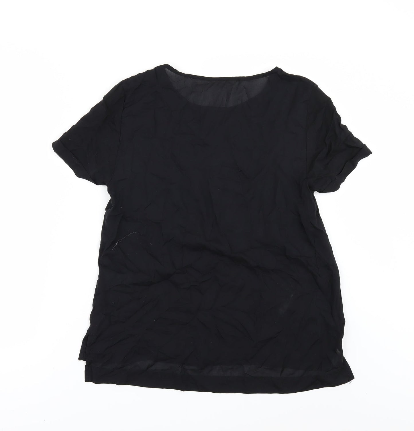 Womens UK Size 8 H&M Black Basic Blouse