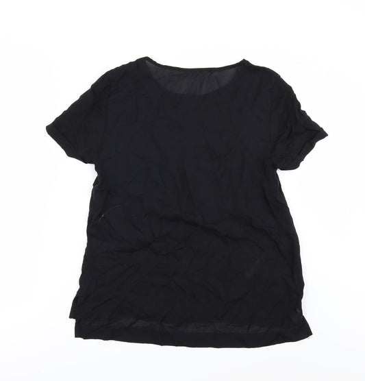 Womens UK Size 8 H&M Black Basic Blouse