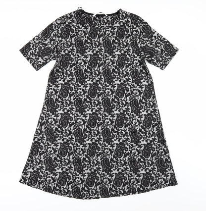 TU Womens Silver Geometric  A-Line  Size 12