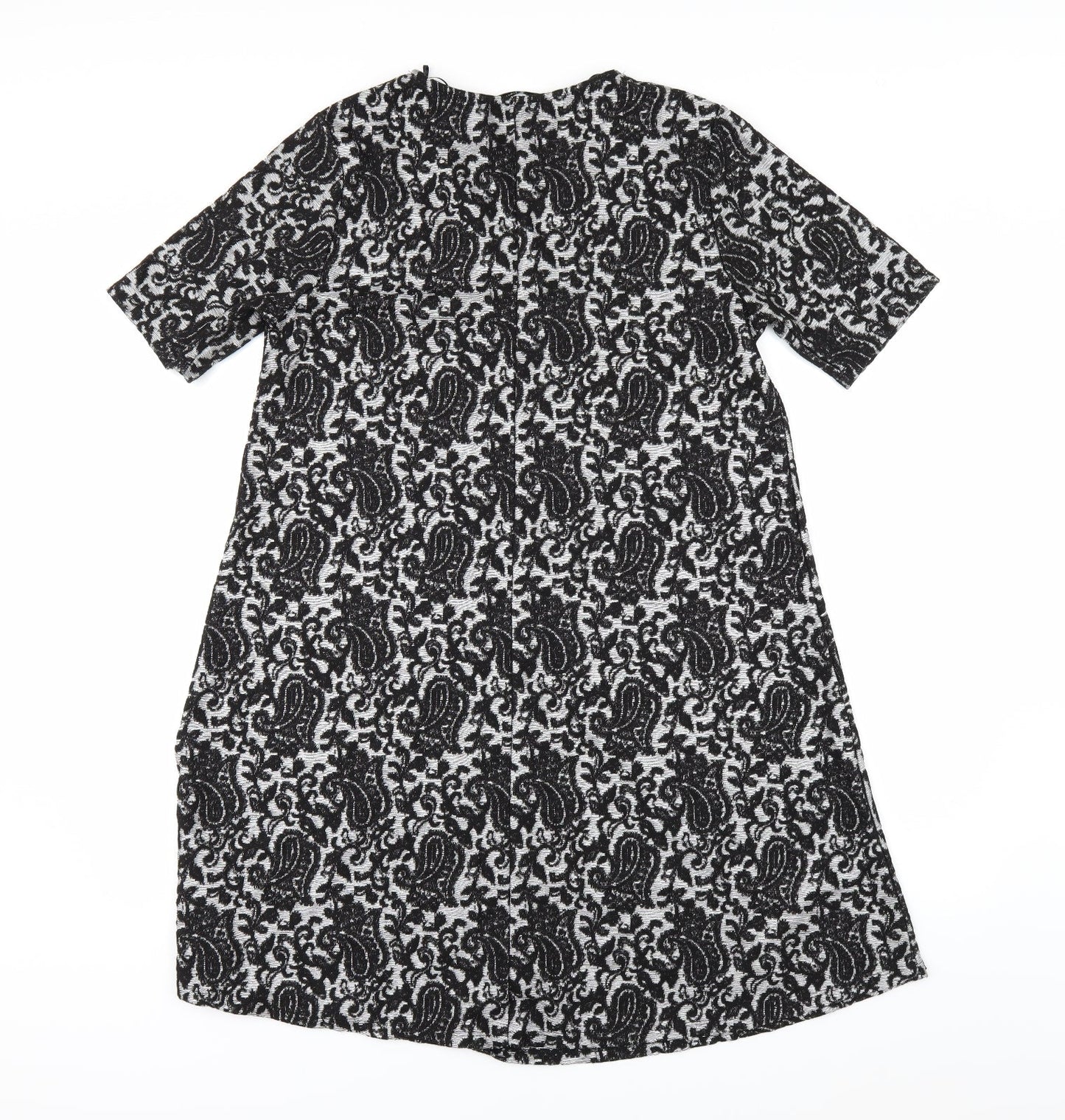 TU Womens Silver Geometric  A-Line  Size 12